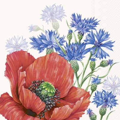 SERVETELE 33X33 CM - POPPY AND