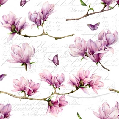 SERVETELE 33X33 CM - MAGNOLIA   BUTTERFLY