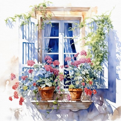 SERVETEL 33X33 CM - MEDITERRANEAN WINDOWS