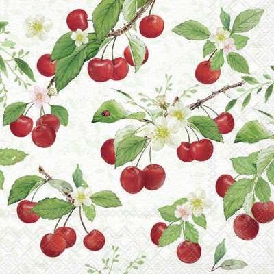 SERVETELE 33X33CM - FRESH CHERRIES