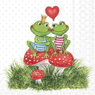 SERVETELE 33X33CM - FROGS IN LOVE