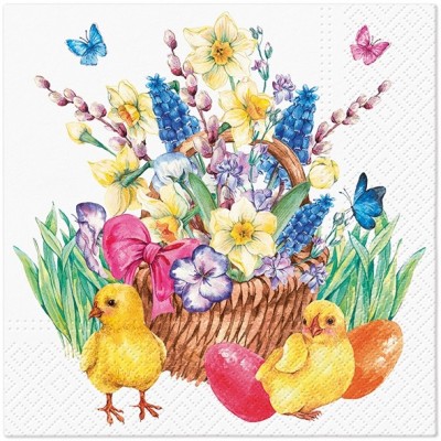 SERVETELE 33X33CM - EASTER BOUQUET