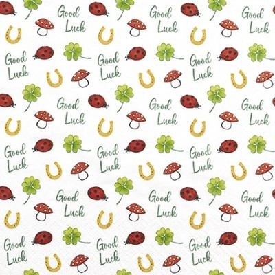 SERVETELE 33X33CM - GOOD LUCK