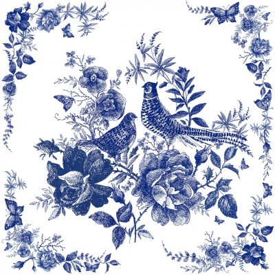 SERVETELE 33X33CM - FAIRYTALE PHEASANT BLUE