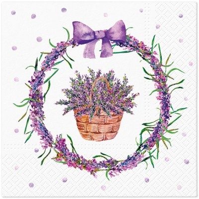 SERVETELE 33X33CM - LAVENDER BASKET