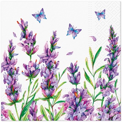 SERVETELE 33X33 CM - LAVENDER BUTTERFLY